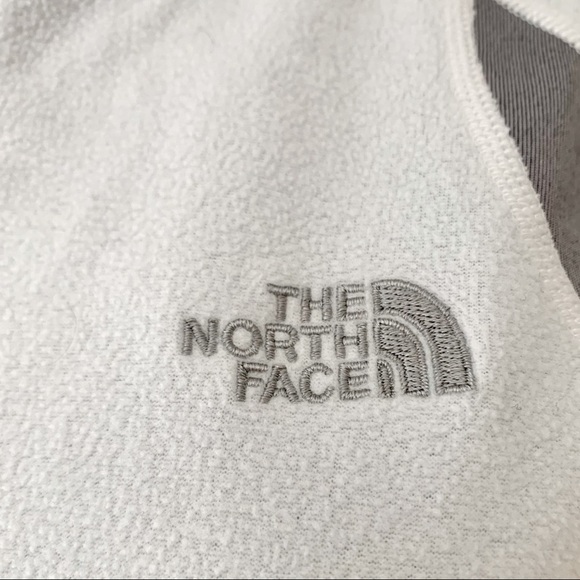 THE NORTH FACE Fleece Jacket Full Zip White Gray Lightweight Activewear Size M - Picture 3 of 15